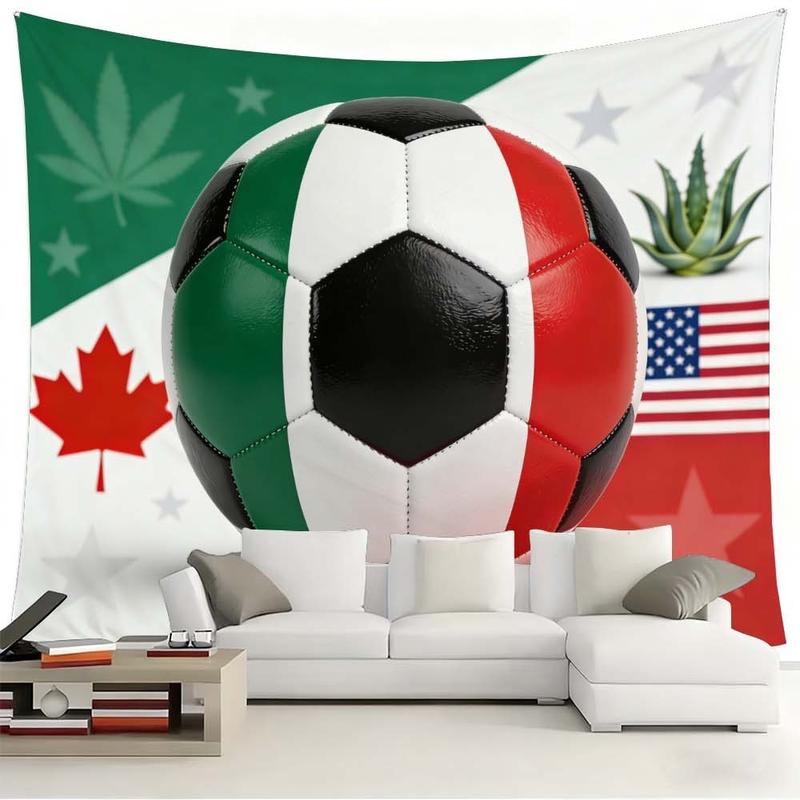 1 pc microfiber FIFA World Cup Soccer Ball Tapestry Wall Hanging Colorful Flag Print Home Decor for Living Room Dining Room Bedroom Outdoor Holiday Decorations Enhance Atmosphere Tapestry Background Cloth Hanging Cloth Wall Cloth Decorative Cloth