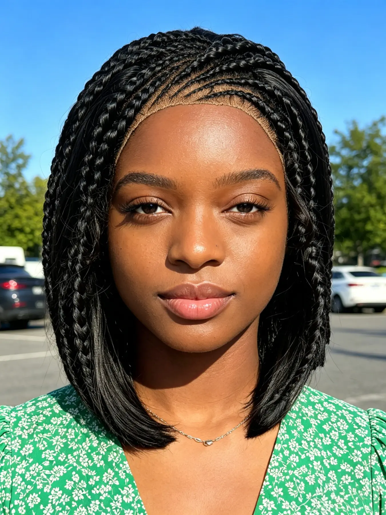 13x4 Lace Detail Handmade Short Box Braids Wig, 12 Inch Natural, Breathable Net Cap, Tangle-Free, Perfect for Daily Wear