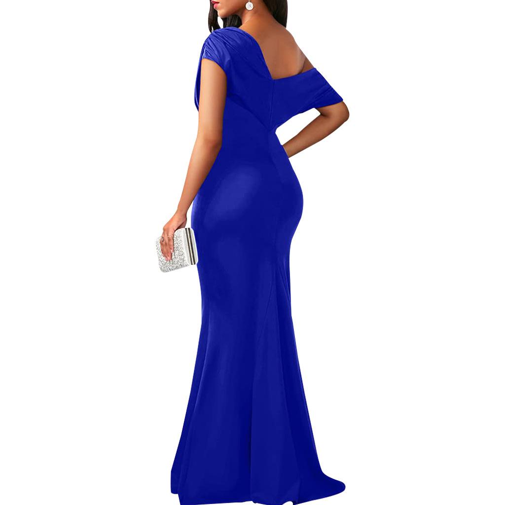 2024 Spring Women Elegant Sleeveless Off Shoulder Bodycon Long Formal Party Dress