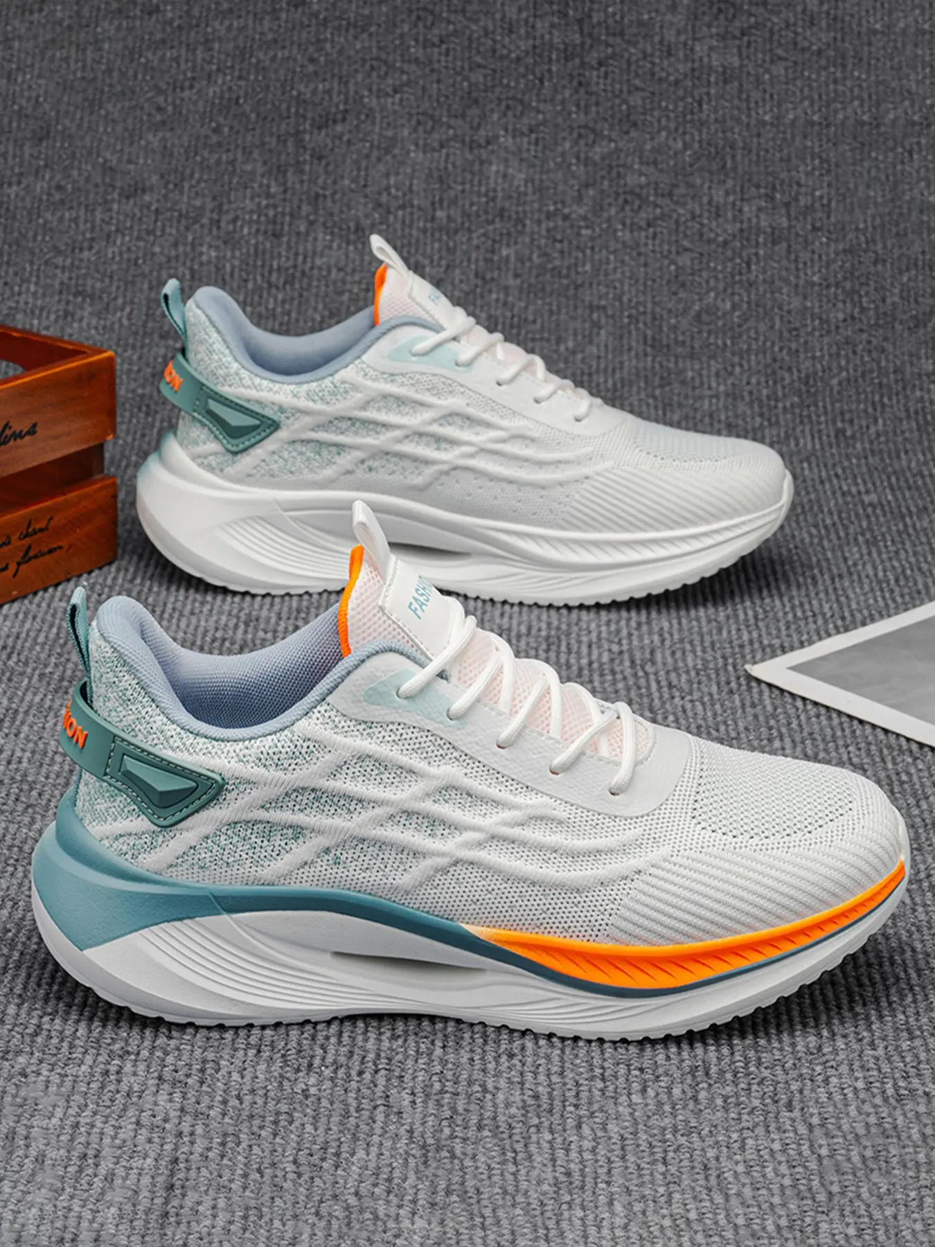 Men's Running Shoes New Season, Sporty Mesh Casual Lightweight Soft Sole Anti-Slip Breathable, Trendy Men's Athletic Footwear, Breathable Running Sneakers
