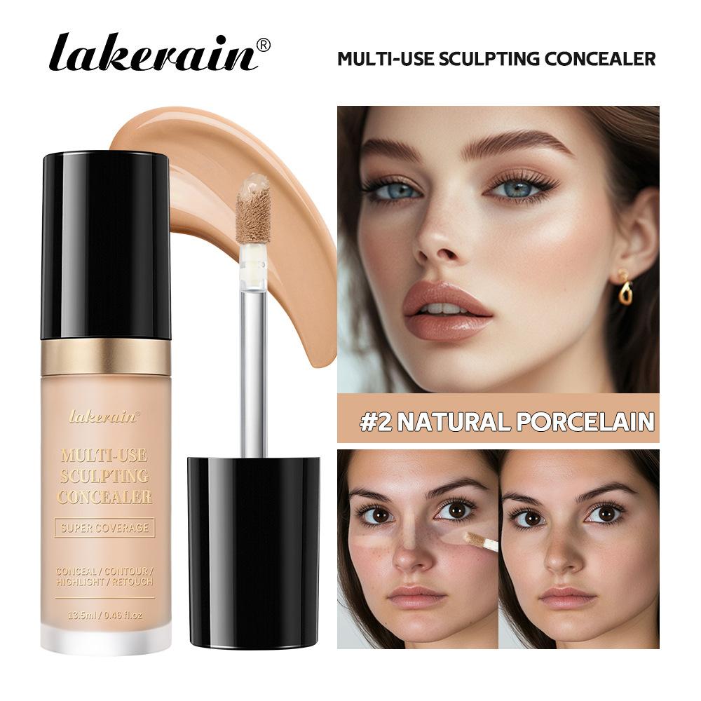 lakerain Multi-use Sculpting Concealer, High Coverage, Long-Lasting Matte Finish, All-in-One For Concealing, Contouring & Highlighting, Natural Flawless Makeup, Skin-Friendly Formula, Multiple Shades Options, Must-Have Cosmetics for Women