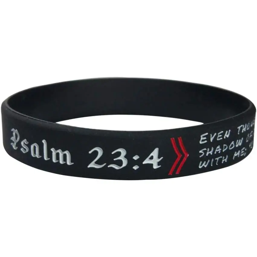 LF Men's Rubber Verse Wristbands - Christian Scripture Quote Cuff Bracelet with Psalm, Isaiah, Jeremiah, Philippians Verses - Adult Size, Handprinted, Easy Clean, Modern Design for Baptism, Outdoor Use, Scripture Text, Unisex