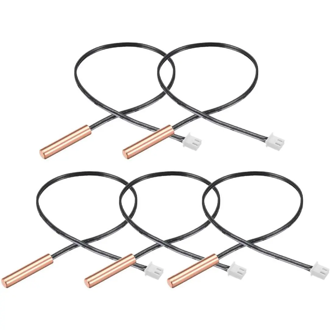 5 Pcs 20K NTC Thermistor Probe 15.7 Inch Copper Sensitive Temperature Temp Sensor for Air Conditioner