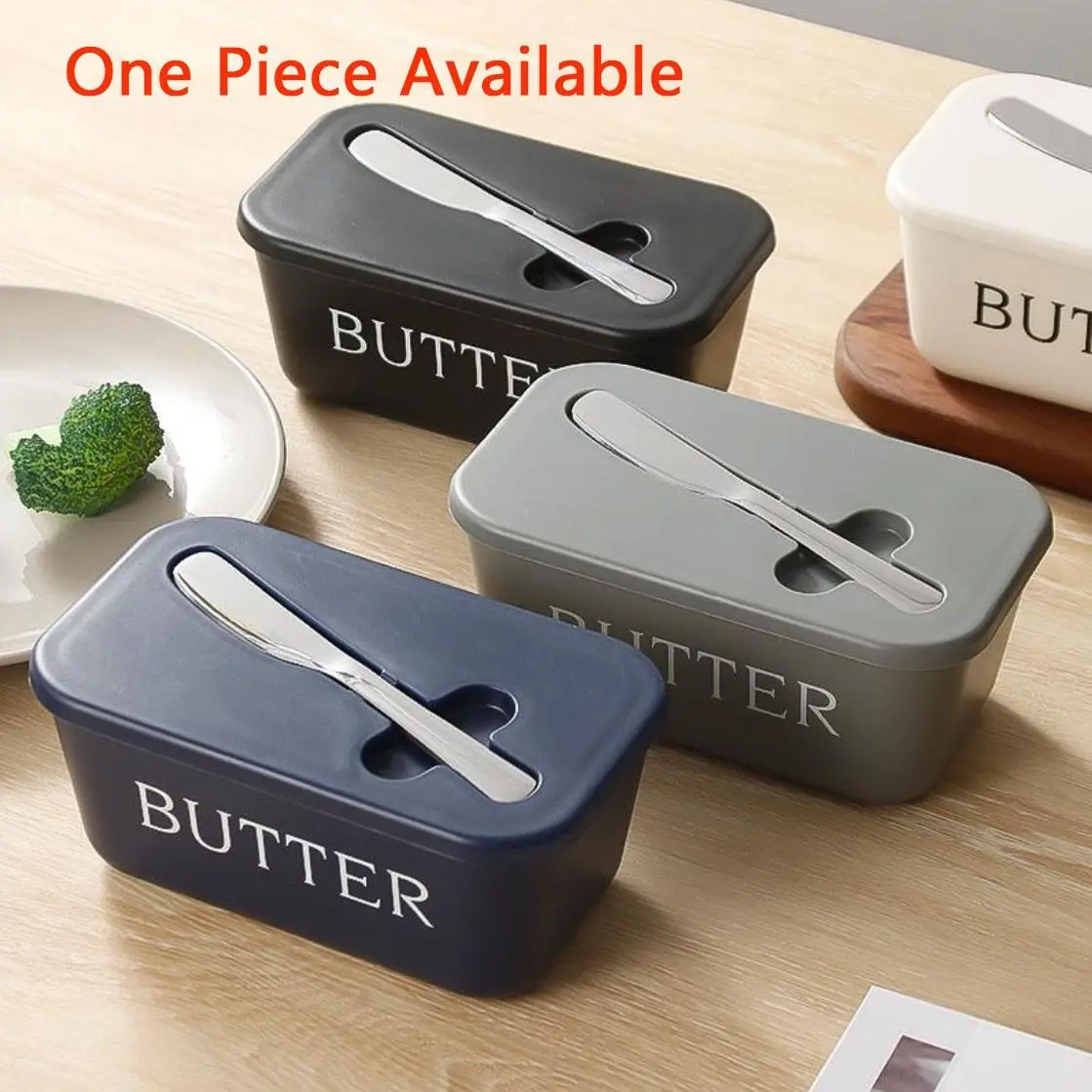 Butter Box with Knife, Large-Capacity Food-Grade PP Cheese Box, Refrigerator Storage Box for Cheese, Easy to Access