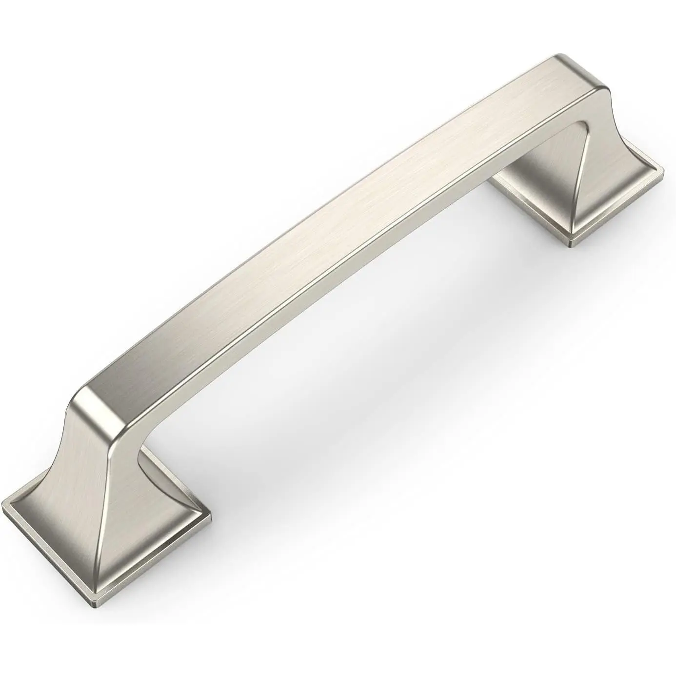10 Pack Brushed Satin Nickel Kitchen Cabinet Handles Pulls 3.75 Inch(96mm) Hole Center Cabinet Hardware for Bathroom Drawer Dresser Pulls ZH0002