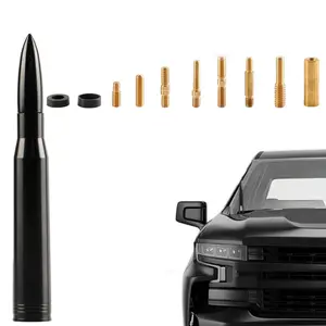 Bullet Antenna for Pickup Truck, 50 BMG Antenna 6061 Aluminum Short Design 50 Cal Compatible, More with 11 Adapters for Easy Installation Badass Trucks cal bullet antenna, Fit for Ford Chevrolet GMC