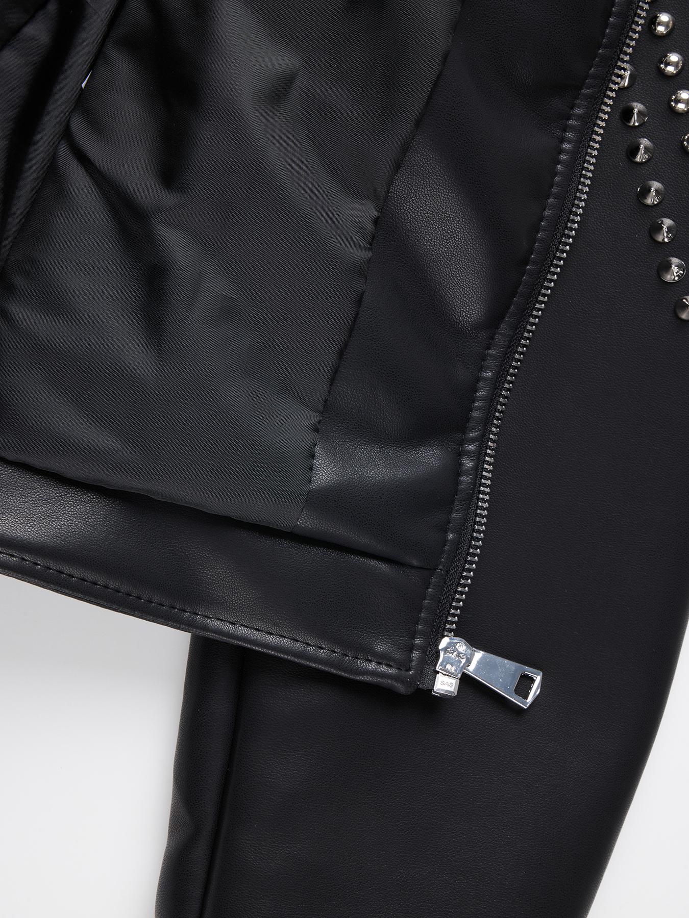 Women's Spring Autumn Jacket, Casual Fitted Long Sleeve, Vintage Stand Collar, Rivet Motorcycle Jacket with Zipper Pockets