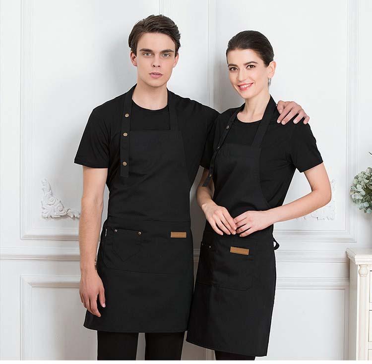 Custom Brand Logo Kitchen Aprons For Woman Men Chef Work  Grill Restaurant Bar Shop Cafes Beauty Nails Studios Custom Uniform