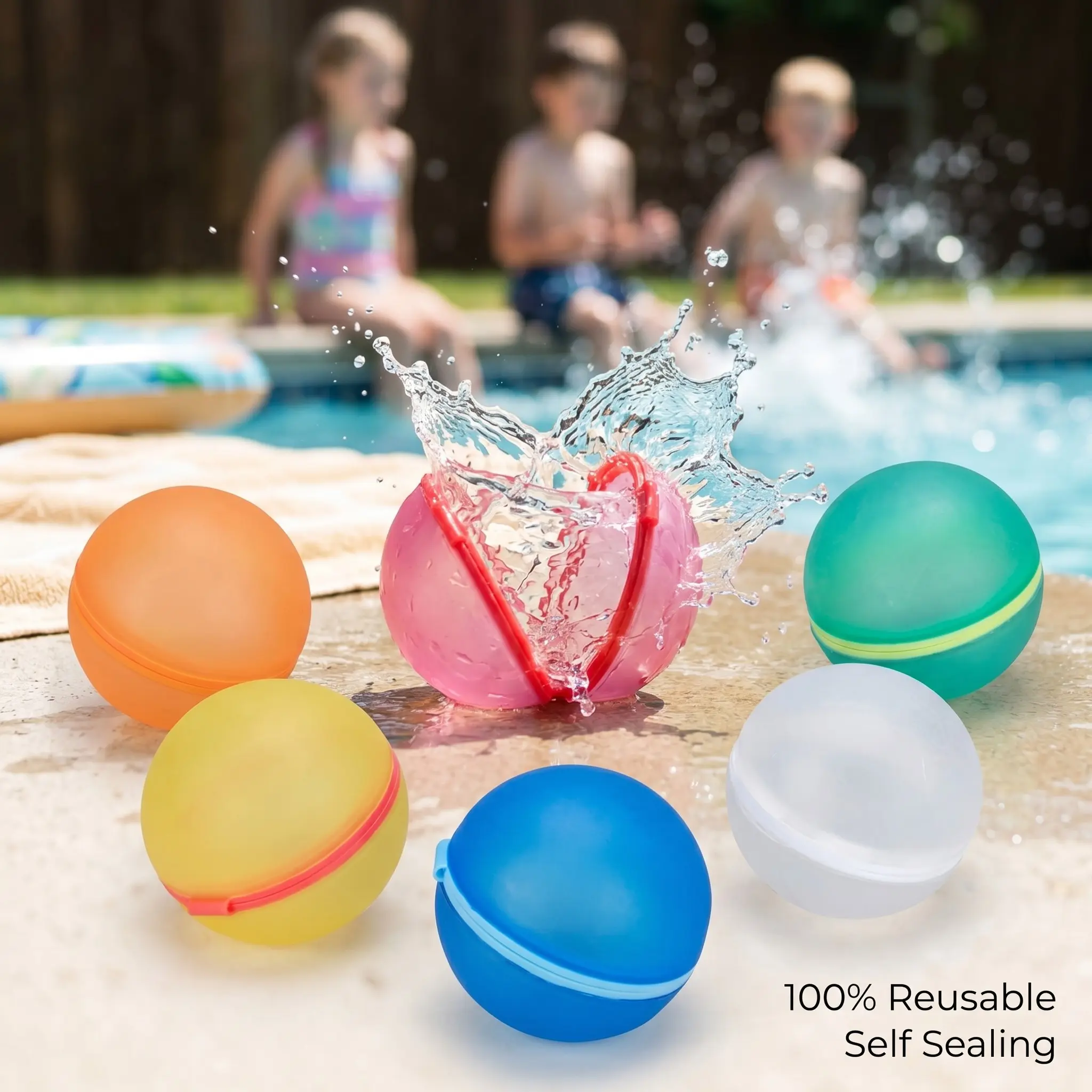 Reusable Magnetic Silicone Water Balls for Beach Pool Water Fights, Quick-Fill Magnetic Water Balls, Magnetic Water Balloons