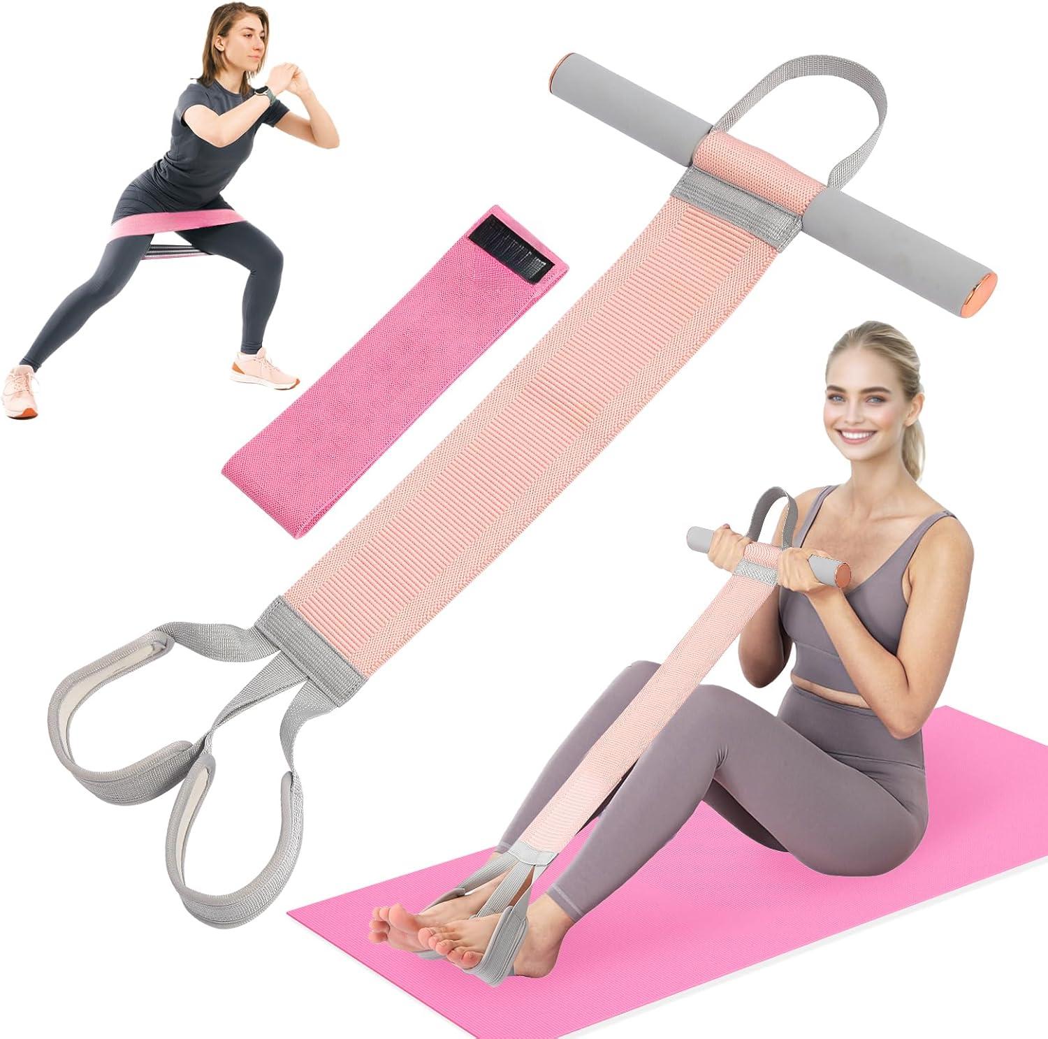 Fitness Resistance Band with Handles & Non-Slip Pedal, 150lb Fabric Exercise Bands, Yoga Starter Sets Sit Up Pull Rope for Full Body Strength Training, Stretch Band Workout Equipment Fitness Resistance Band with Handles & Non-Slip Pedal, 150lb Fabric Exercise Bands, Yoga Starter Sets Sit Up Pull Rope for Full Body Strength Training, Stretch Band Workout Equipment