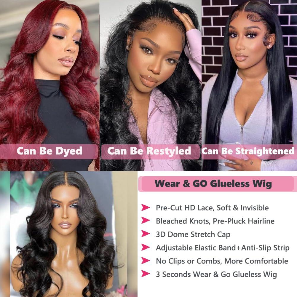 Bling Hair Body Wave 6x4 Glueless Wig Human Hair Pre Plucked Pre Cut Lace Wig Ready to Wear 5x5 Lace Closure Wig For Black Women #TikTokShopHolidayHaul
