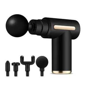 Mini Handheld Adjustable Deep Tissue Massage Gun, Cordless 6-Speed Muscle Massager with 4 Heads, Type-C Charging, Travel-Size, Ideal Gift for Personal Care