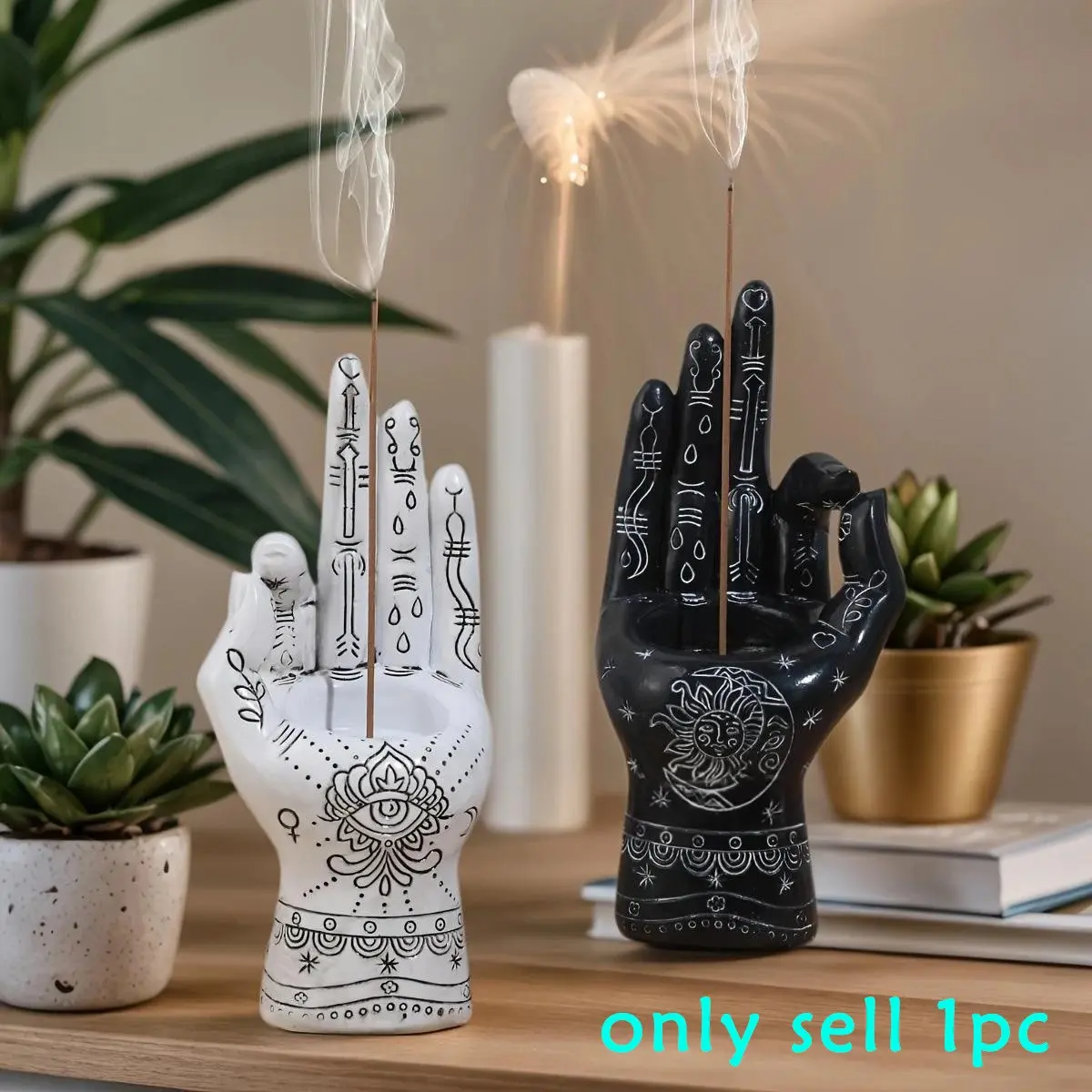 Bohemian Handmade Incense Burner ( and ), Elegant Design for Meditation, Living Room, Bedroom, Home Fragrance Decor, Desktop Ornament