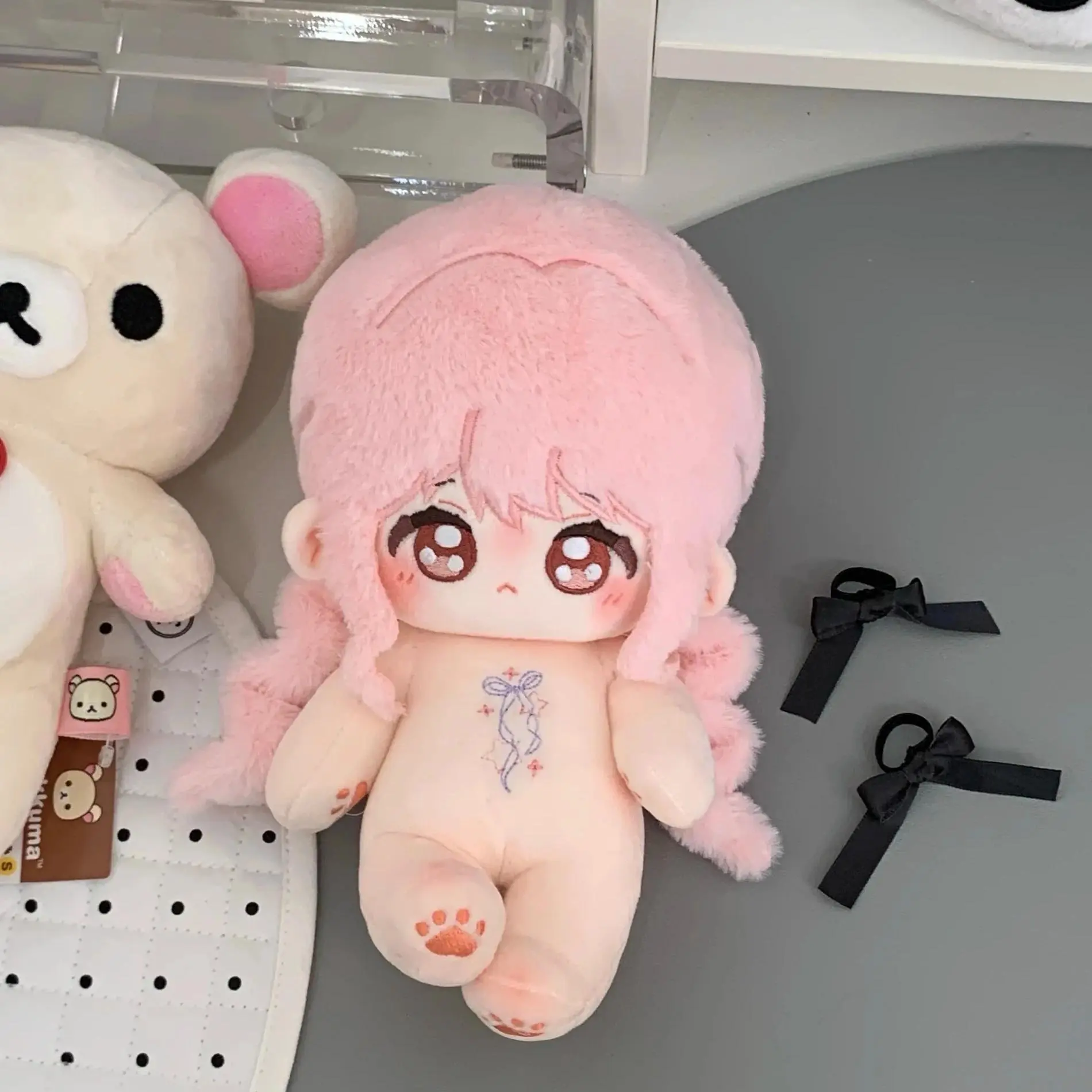 Infinity Nikki 20cm Cute Pink Cotton Doll Normal Body Plush Toys Cosplay Anime Figure Stuffed Plushies Mascot Plushie Kids Gift