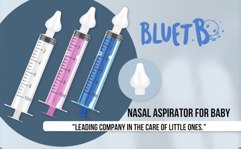 Baby Nasal Syringe (2-Pack) - Safe Silicone Nasal Aspirator for Newborn - Infant Mucus Removal - 10ml Nose Cleaner Syringe for Baby - Toddler Congestion Relief - Reusable Tips - White