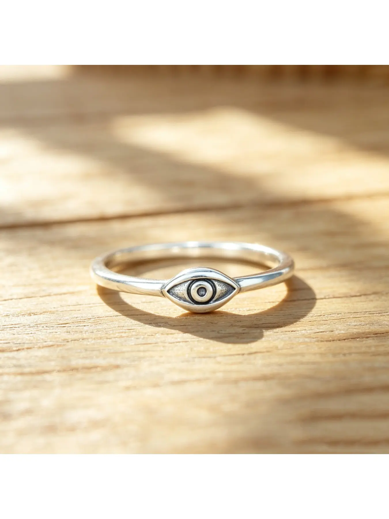 Tarnished embossed evil eye polished thin silver vintage women halo ring, protective engagement ring, meaningful valentine gift, edgy party ring, slim daily stack ring for engagements, Halloween gifts and casual layered daily outfits, Stackable Rings