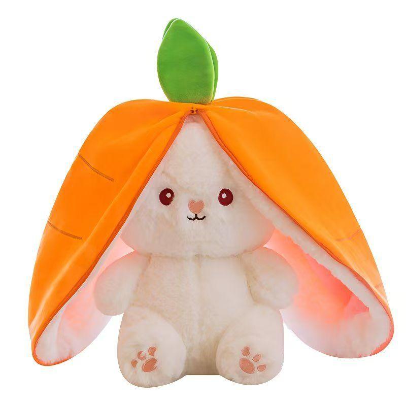 New plush toy turned into strawberry radish rabbit cute sleeping doll