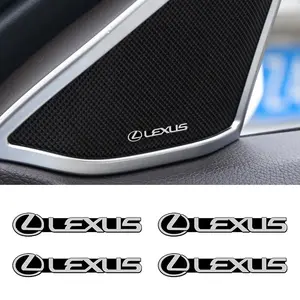 4pcs 3D Aluminum Car Audio Stereo Speaker Badge Emblem Stickers, Compatible with Lexus Models, Durable and Stylish Design