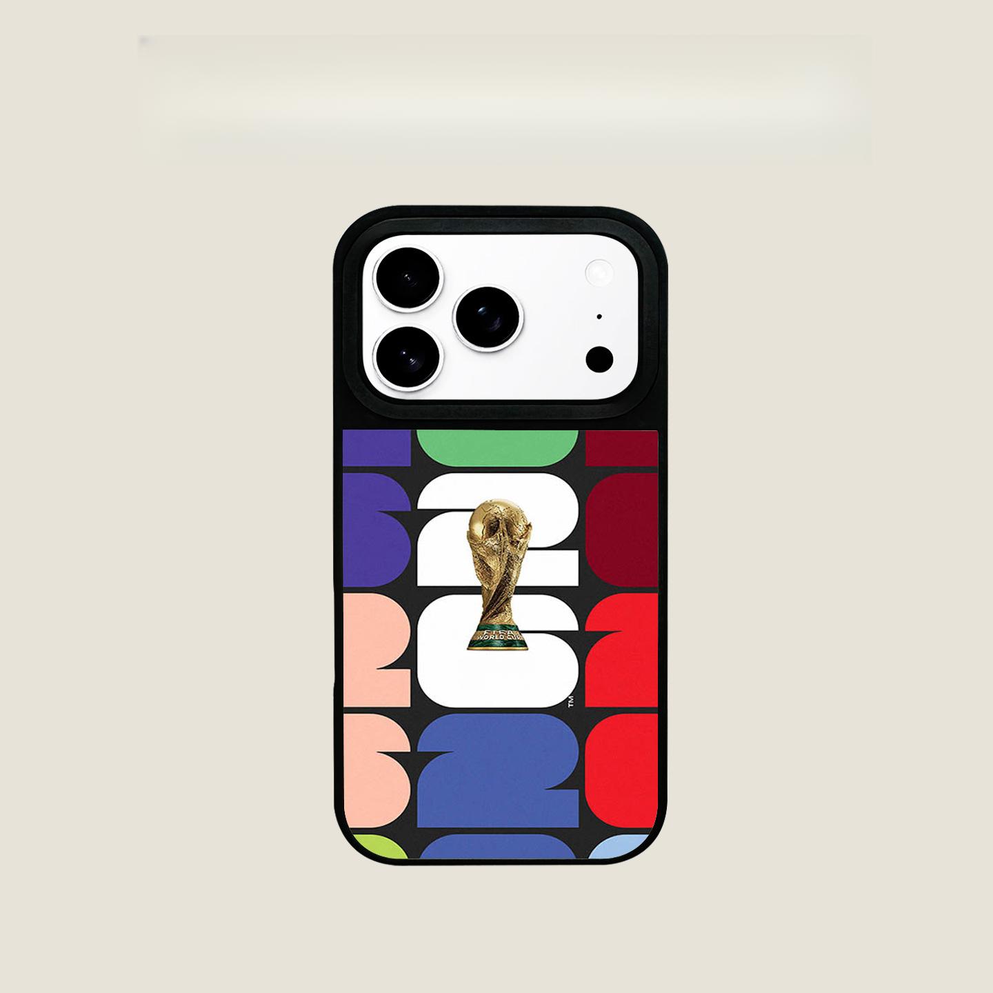 World Cup-themed iPhone 17 Pro Max phone case, magnetic, for Apple 16/15/14, silver frame, soft case