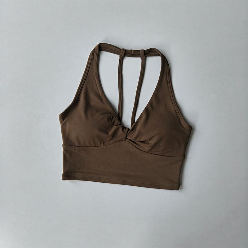 New Sports Bra Women's Fixed Push-up Twist Pilates Yoga Clothing Gym Beautiful Back Running Fitness Training Yoga Vest Tops