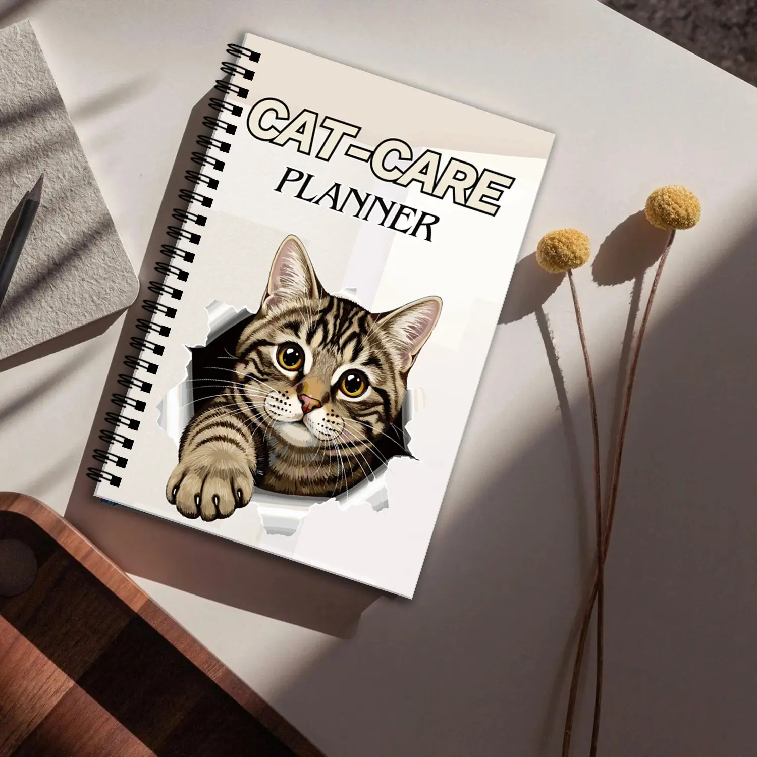 Cats Care Planner Notebook, Cute Pet Daily Record Book, Cat Care Organizer, Ideal for Cat Lovers, Track Your Feline Friend's Health & Activities