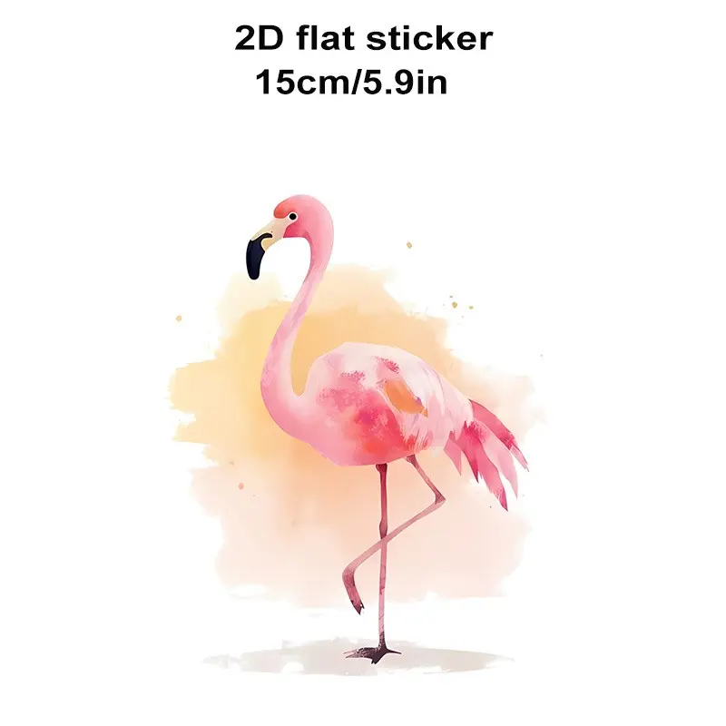 Car design decals, purely decorative stickers. Pink flamingo watercolor painting, perfect for sticking on the back of vehicles, motorcycle bodies, trucks, walls, glass, metal, or ceramic surfaces