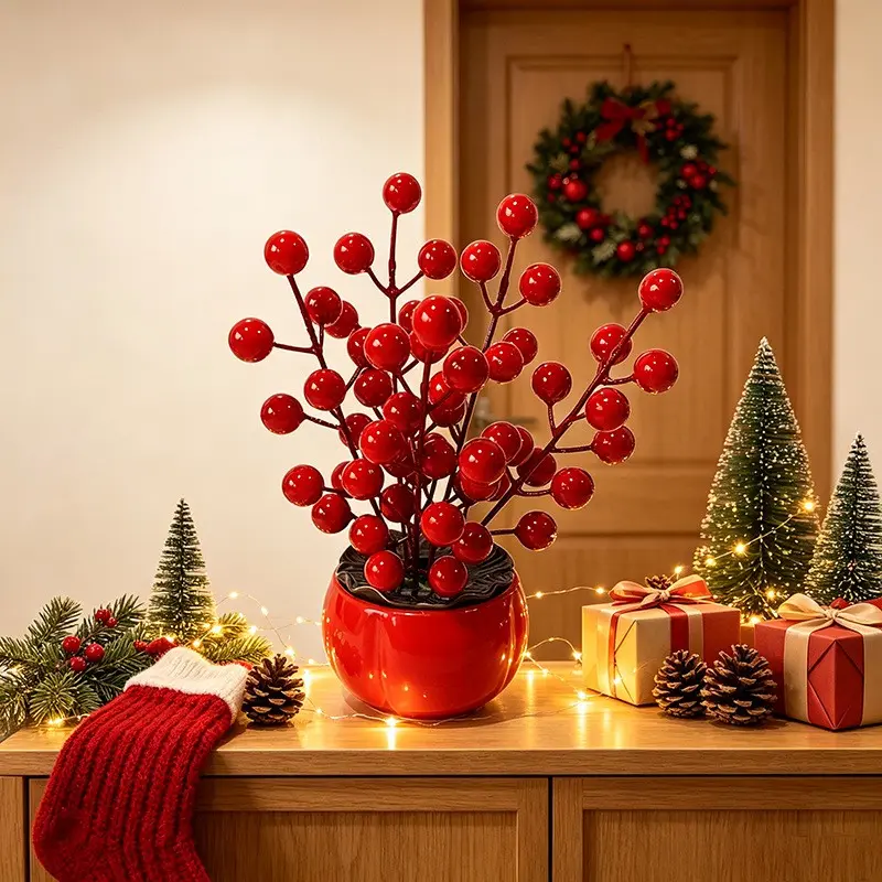 Large Persimmon Pot Fruit Pomegranate Artificial Plant, New Year Spring Home Decor, Office Wedding Garden Balcony Decoration