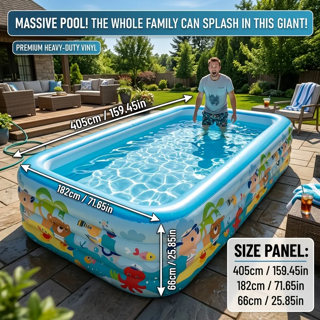 Brand-New Upgraded Version, Super Thick Extremely Tall with Four Layers, Perfect Summer Water Playground, for Backyard Garden or Balcony, Top Choice for Gifts