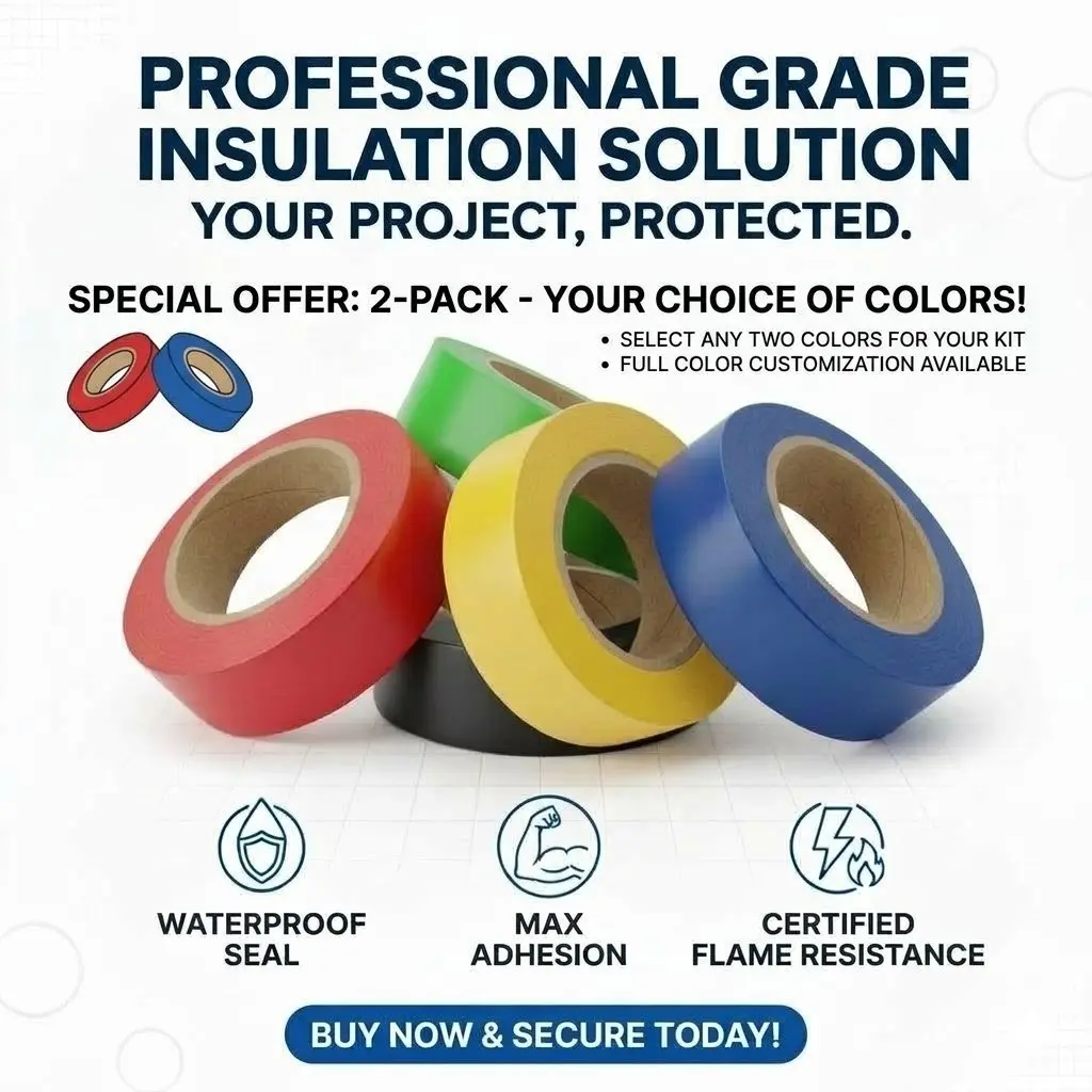 Yitape Industrial Grade Electrical Tape, Flame Retardant High Temperature Waterproof Insulation, Multi-Color, Indoor Outdoor DIY Repair