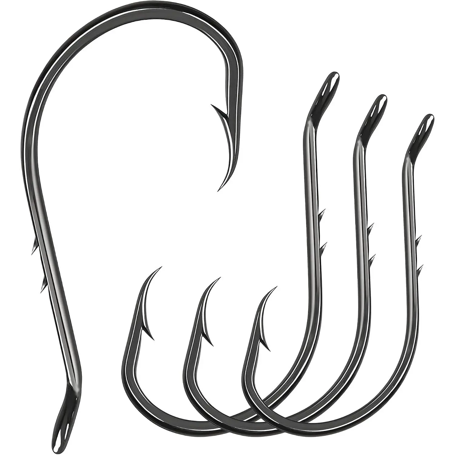 Octopus Fishing Hooks, Double Barbed High Carbon Steel Hooks | -Resistant Baitholder Circle Hooks with  Points for Bass, Catfish, Walleye, Trout and Saltwater Fishing