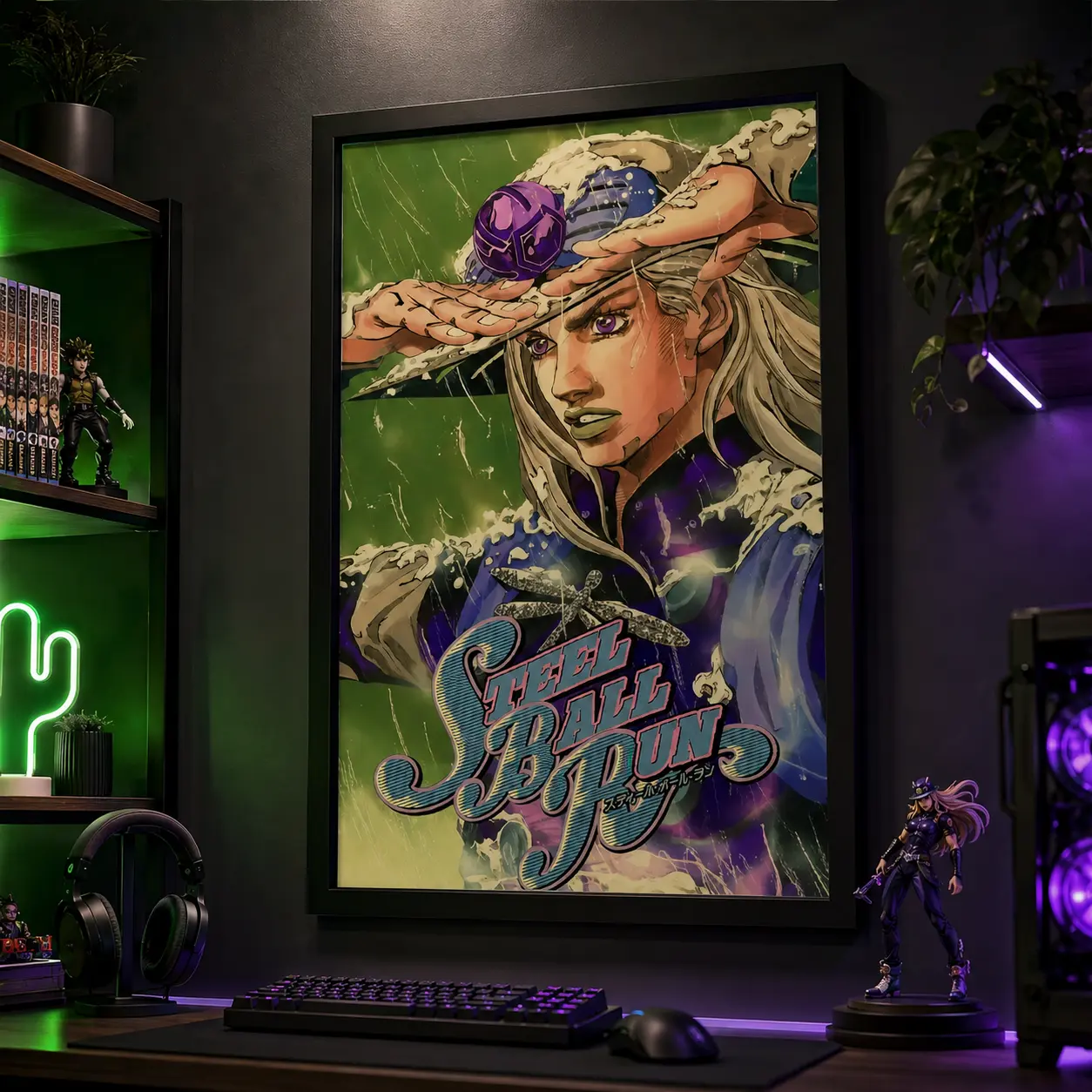 JoJo's Bizarre Adventure Poster, Classic Anime Wall Art, Japanese Manga Adventure Room Decor, Cafe Dorm Decoration, Holiday Gift for Anime Fans, Canvas Wall Art Print, Anime Room Decor for Bedroom Dorm Gaming Room Office, Manga Poster Gift