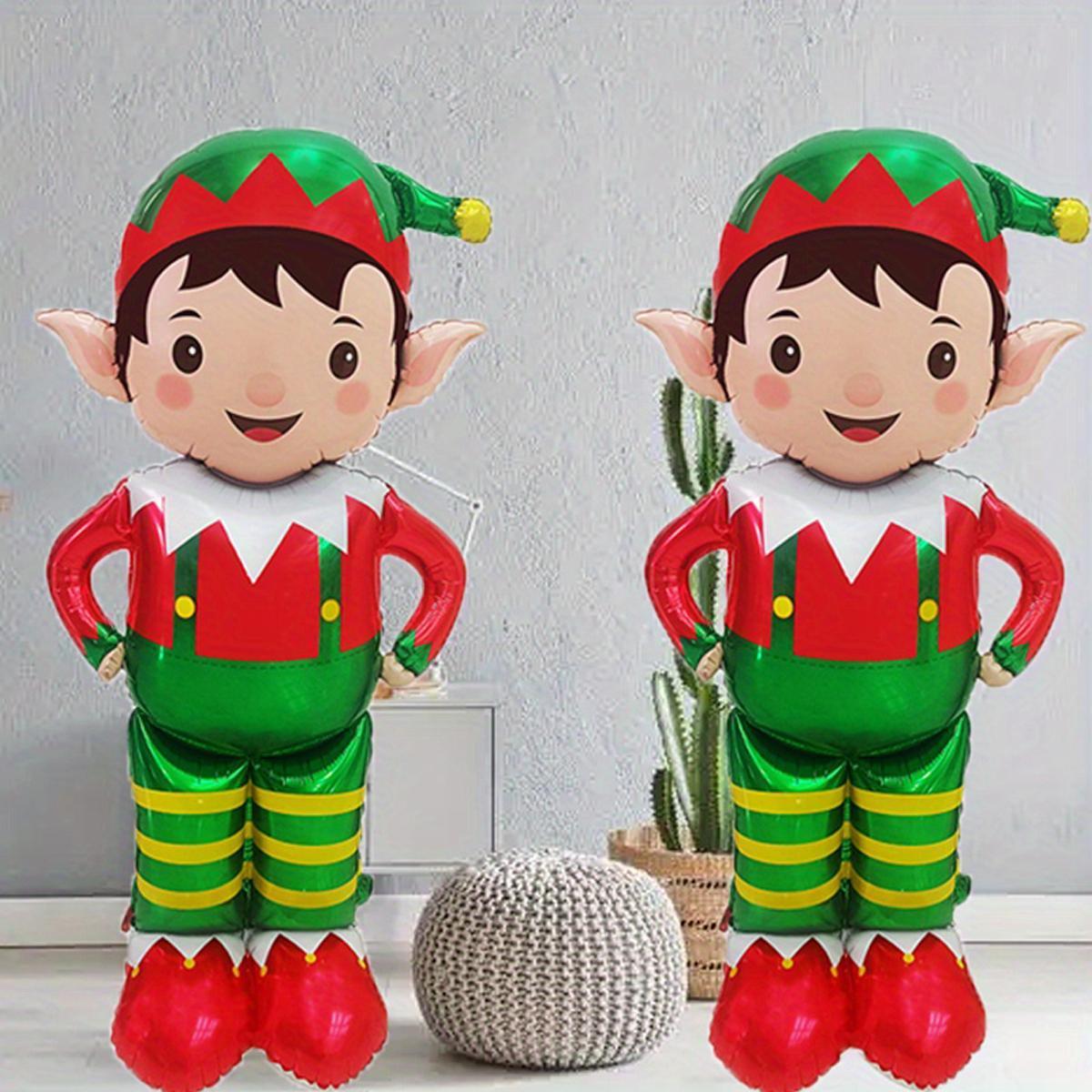1pc 61-inch Standing Christmas Elf Balloon, Birthday Party Atmosphere Decoration, Prop for Room Decor, Christmas Party Supplies