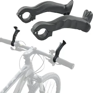 1 Pair Ergonomic Bike Handlebar Grips, Lightweight Anti-Slip Grips with Thumb Rest & Extended Rest Bar, Fits 22mm Handlebar for Mountain MTB Road Bicycle Cycling Accessories
