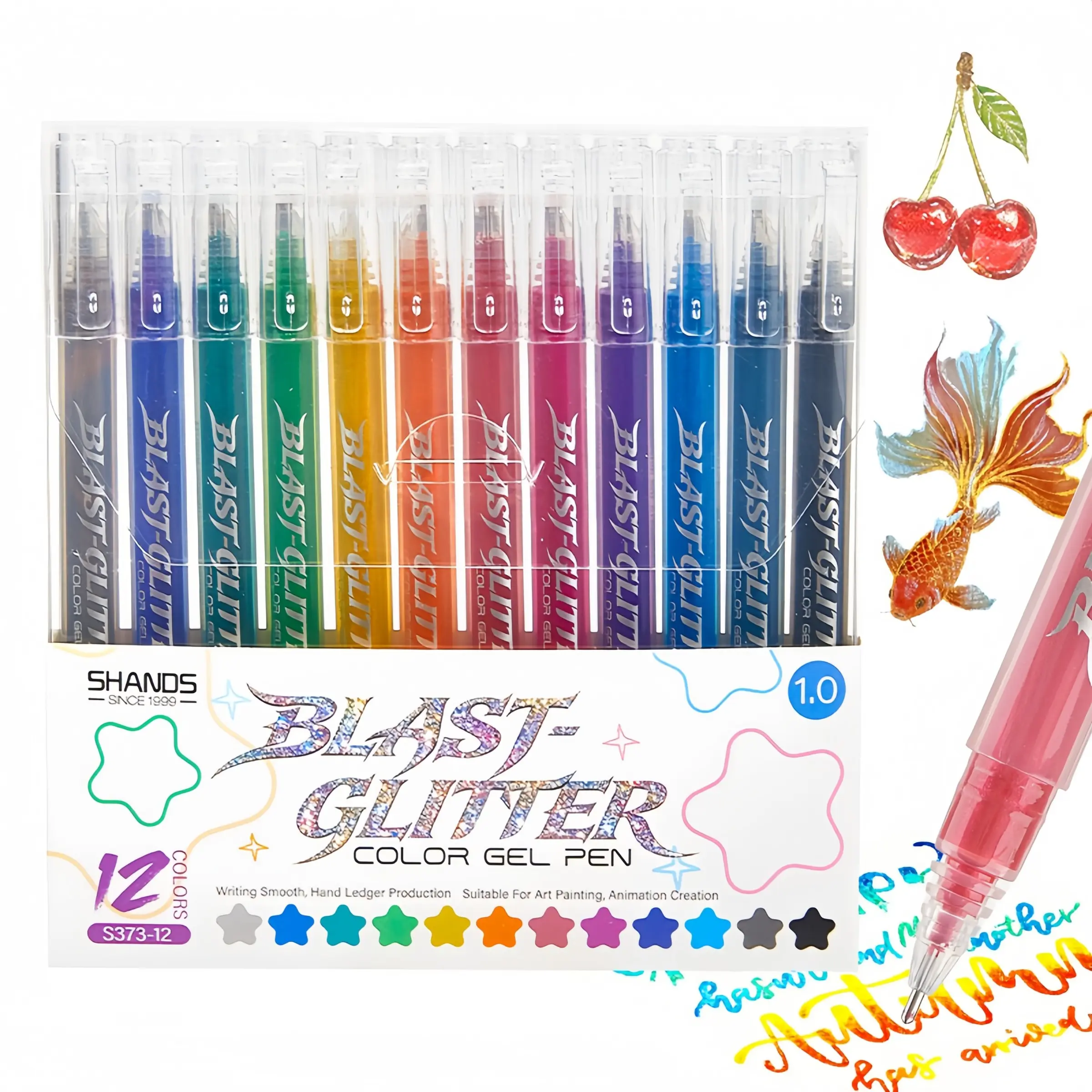 12/24 Color Gel Pen, Bright Colors, 1.0mm Tip, DIY Journal, Card Making, Fun Stationery, Birthday Gift, Back-To-School, Student Reward