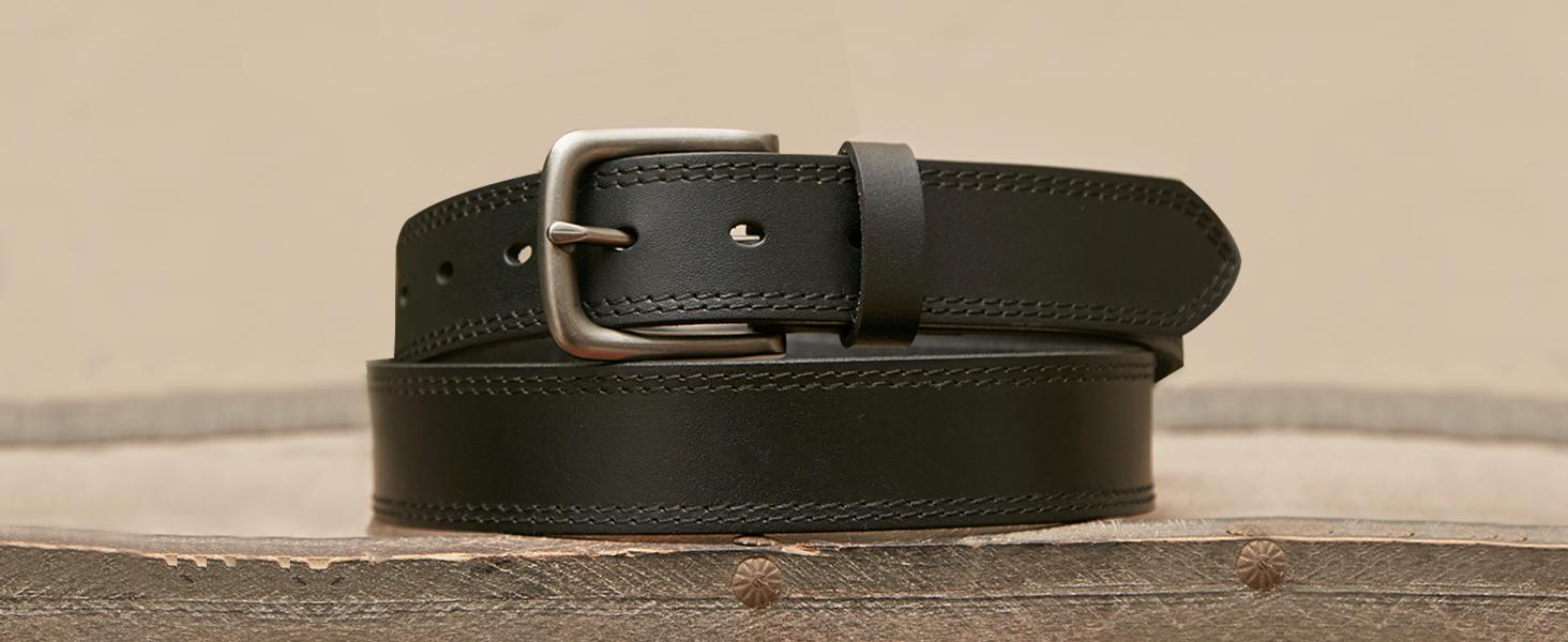 Men's Genuine Leather Casual Every Day Jeans Belts, Handmade Men Leather Belt with Gift Box
