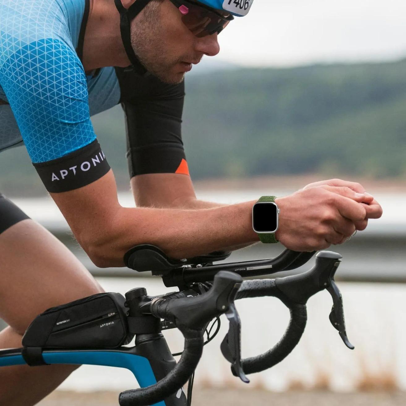 Nylon Velcro Sport Loop Apple Watch Band, Lightweight Replacement Strap Compatible with Series 9/8/7/6/5/4/3/2/1/SE/Ultra 2, Comfortable Durable Band for Everyday & Spring Wear