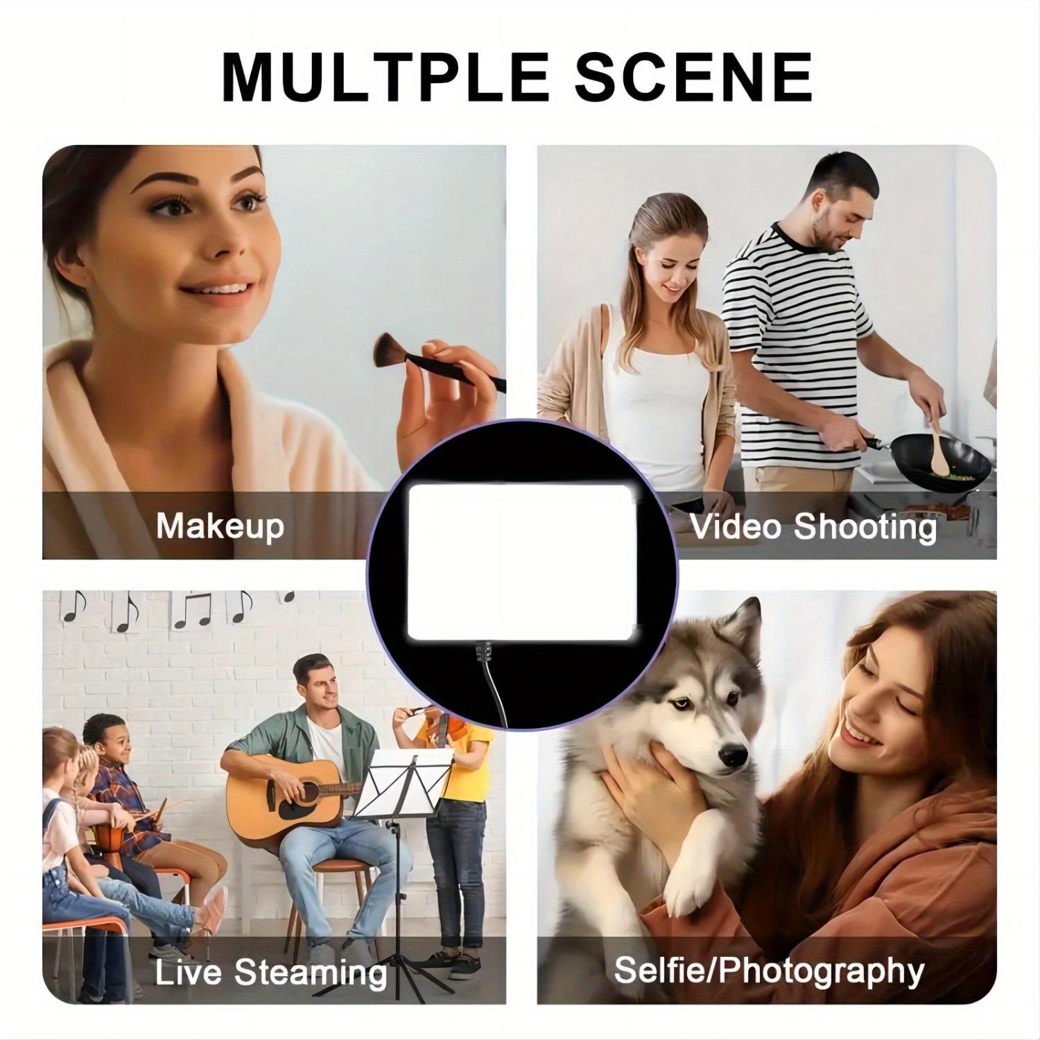 LED Video Light Kit With Adjustable 43.3" Tripod Stand - USB-Powered Ring Light For Content Creation/March Madness/Spring Break - Non-Waterproof & Battery-Free Design - Creator Essential SuperBowl / International Women's Day