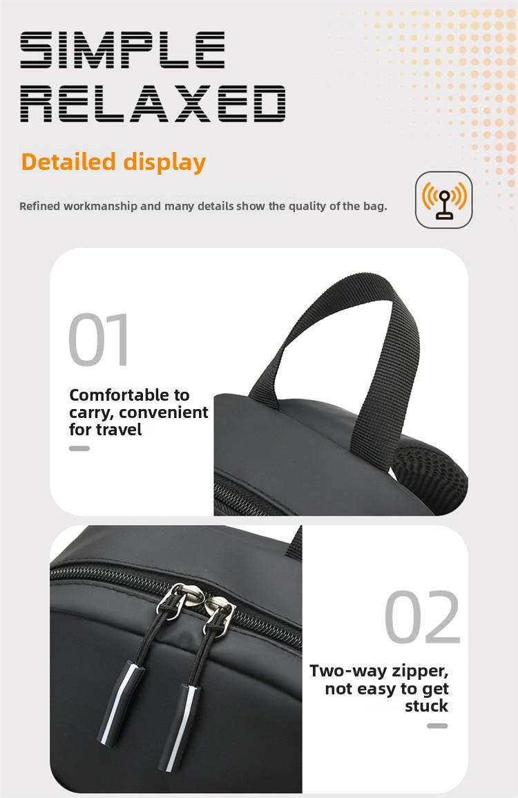 2026 trendy black leather shoulder bag, urban men's bag, suitable for short trips