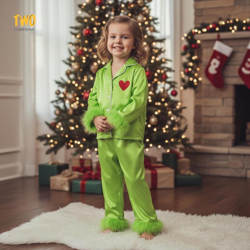 Mommy And Me Christmas Pajamas Matching Sets Long Sleeve Lapel V Neck ...