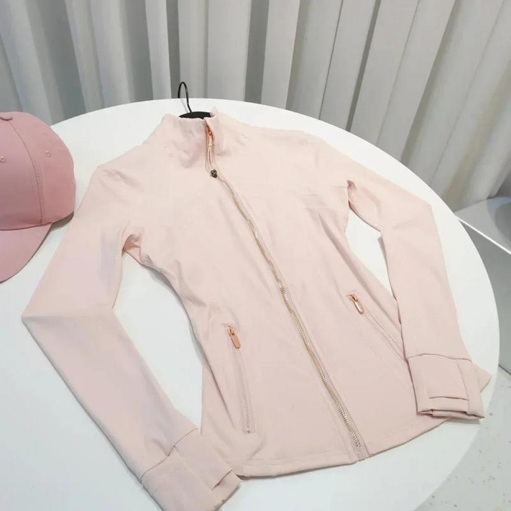 2026 Rose Gold Jacket Third Generation No Mesh Slim Fit Thin Sport Fitness Yoga Wear Stand Collar Outerwear For Women Versatile Daily