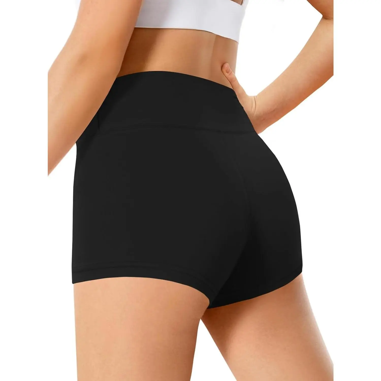 Girls High Waist Athletic Shorts - Soft Stretchy Comfortable Biker Shorts for Yoga, Dance, Gymnastics, Running, Volleyball, Cheer