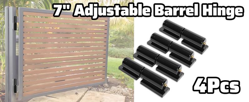 7" Heavy Duty Barrel Hinge for Swing Gates & Doors, Weld-on, 900Lbs Capacity, Steel, Black, 4Pcs, Magnetic, Hardware, Industrial Parts