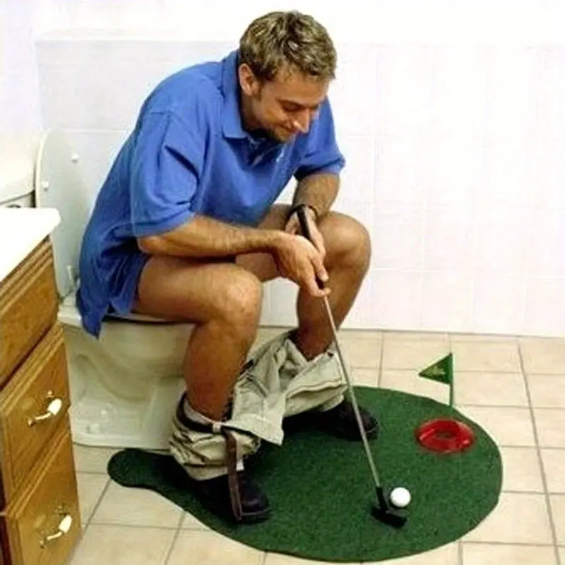 Fun Bathroom Mini Golf Set, Toilet Golf Ball Set, Leisure Entertainment Sports, Mini Golf for Toilets, Fun and Relaxing Game