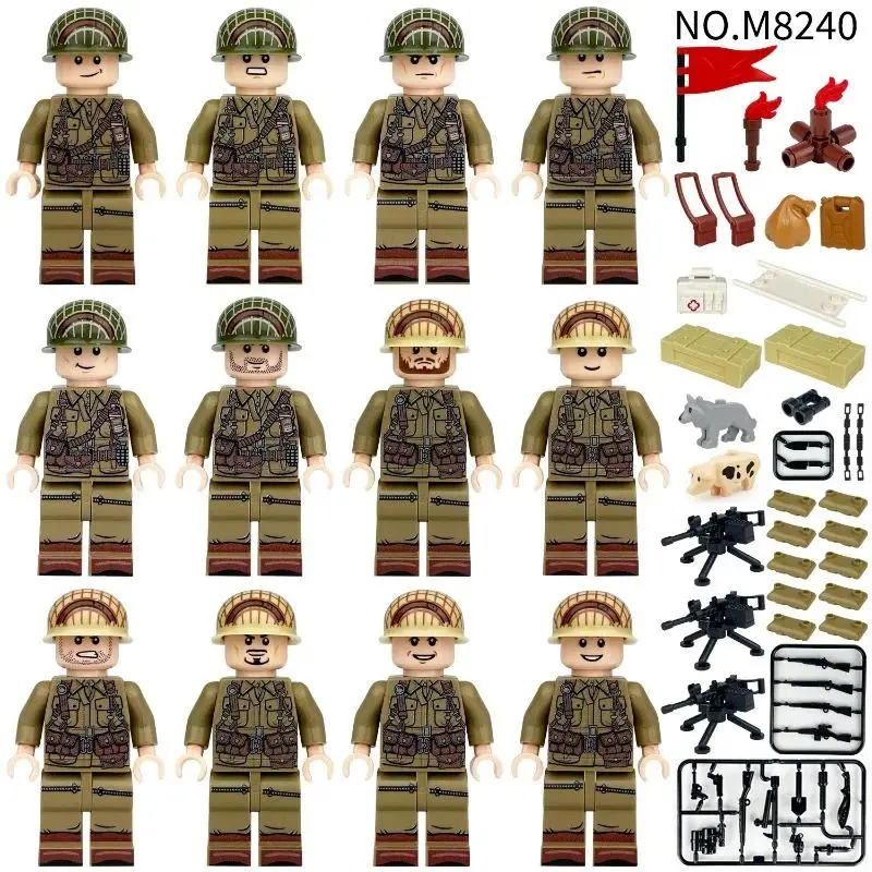 2026 new hot item Compatible with Lego Building Block Series US Iwo Jima Training US Soldiers Educational Educational Building Block Toys