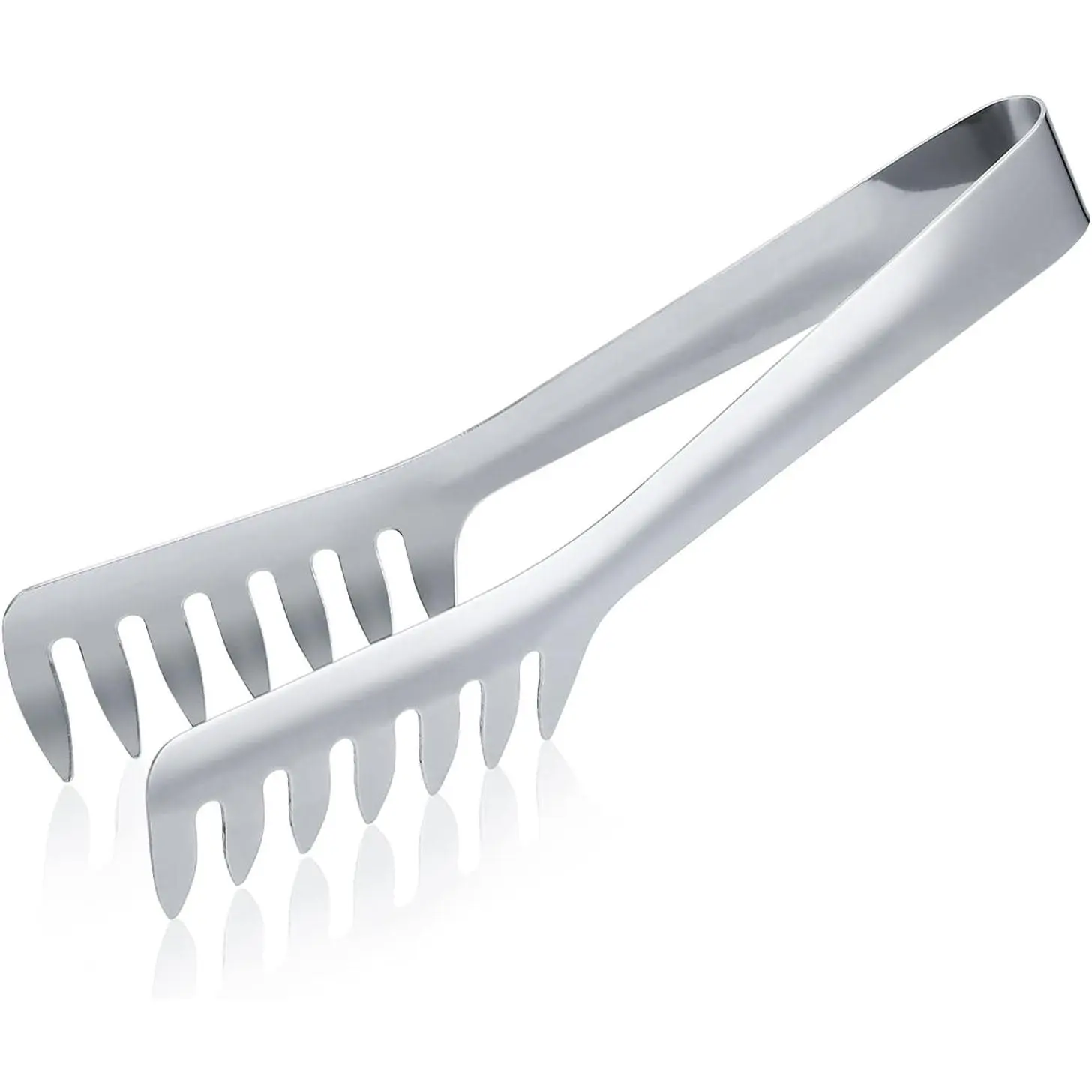 Kitchen Pasta Tongs, 8" Stainless Steel Spaghetti Tongs