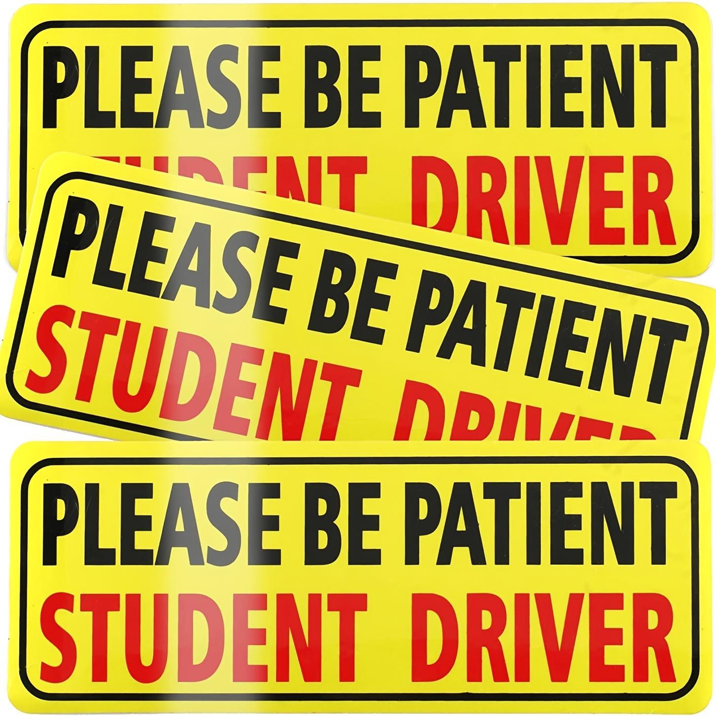 Student Driver Reflective Sticker for Car, Please Be Patient Student ...
