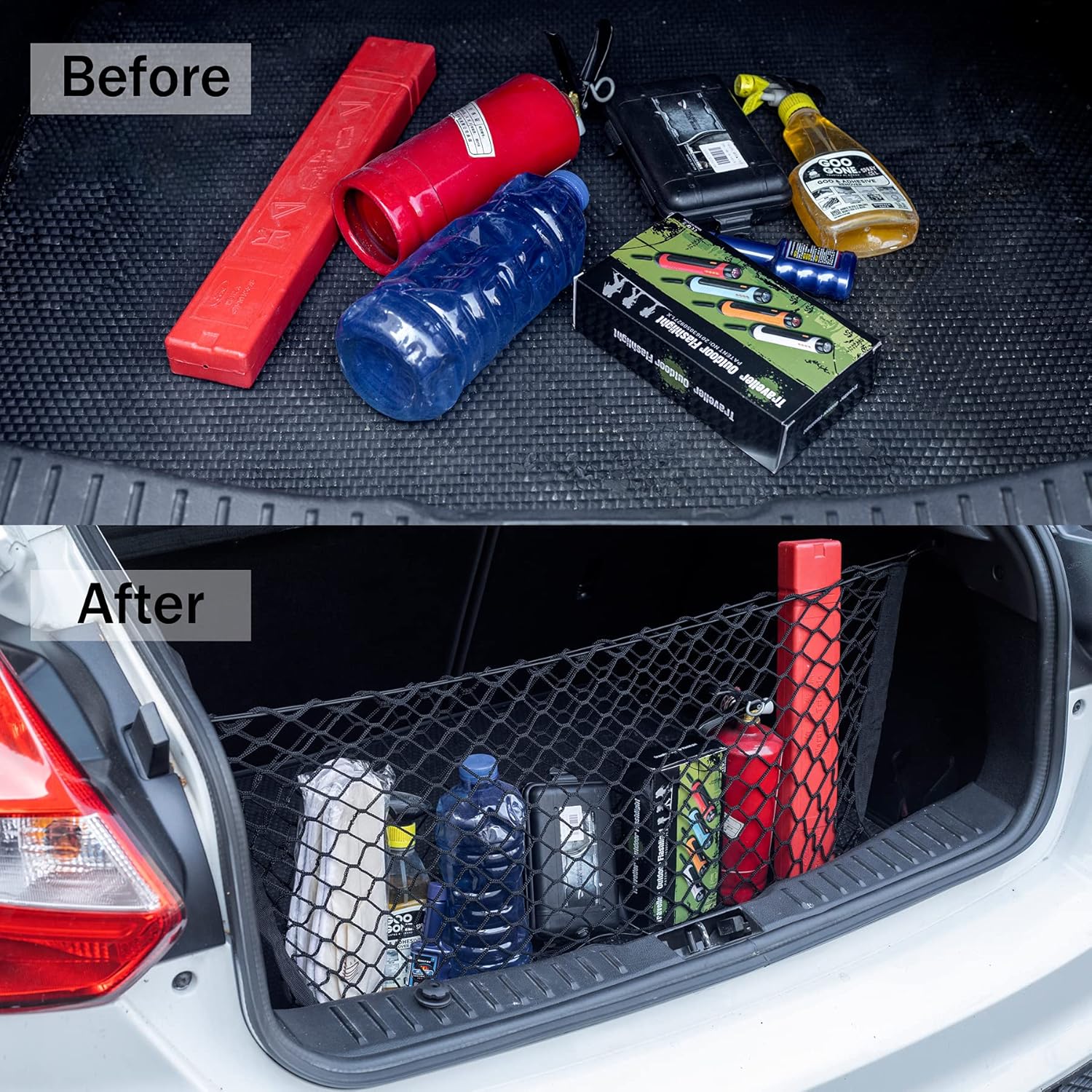 Cargo Net Stretchable. Adjustable Elastic Trunk Storage Net with Hook for SUVs, Cars and Trucks, Car Exterior Accessories (43.3x15.8 Inch)