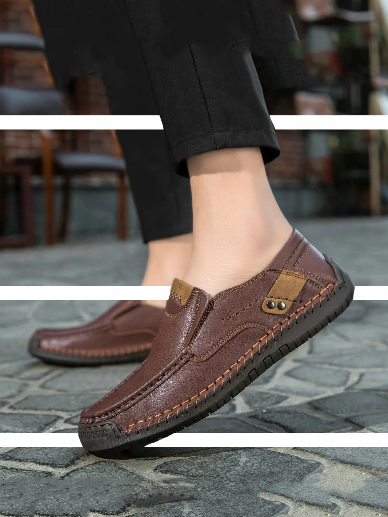 Men's Loafers Slip-On Driving Shoes, Casual Athletic Outdoor Style, Breathable Lightweight Non-Slip, Microfiber Leather, Leather Slip Ons, Plus Size, Casual Wear Work Shoes