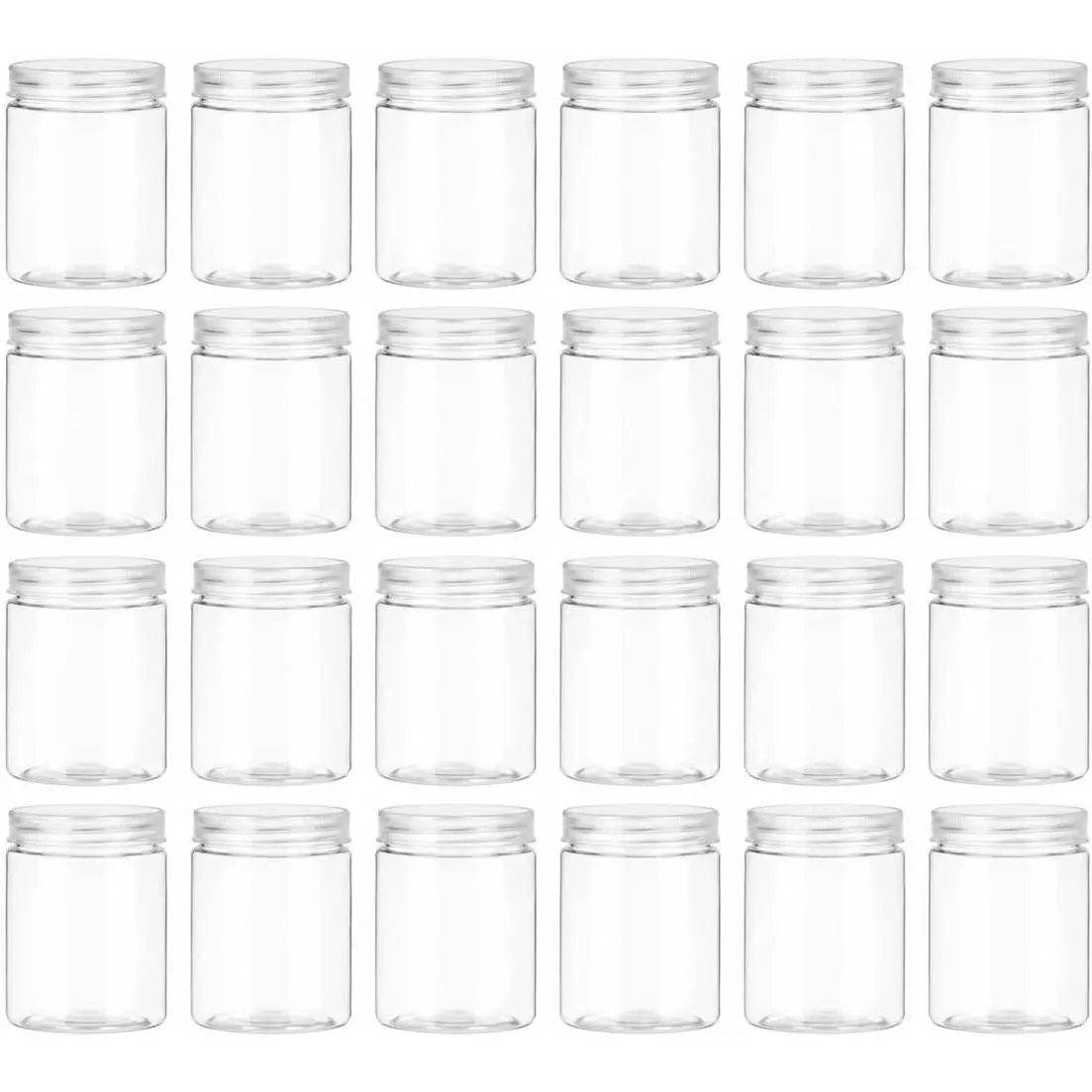 24 Pack Clear Plastic Jars with Lids – Small Storage Containers for Desserts, Beads, Crafts, Slime, Snacks & DIY Projects