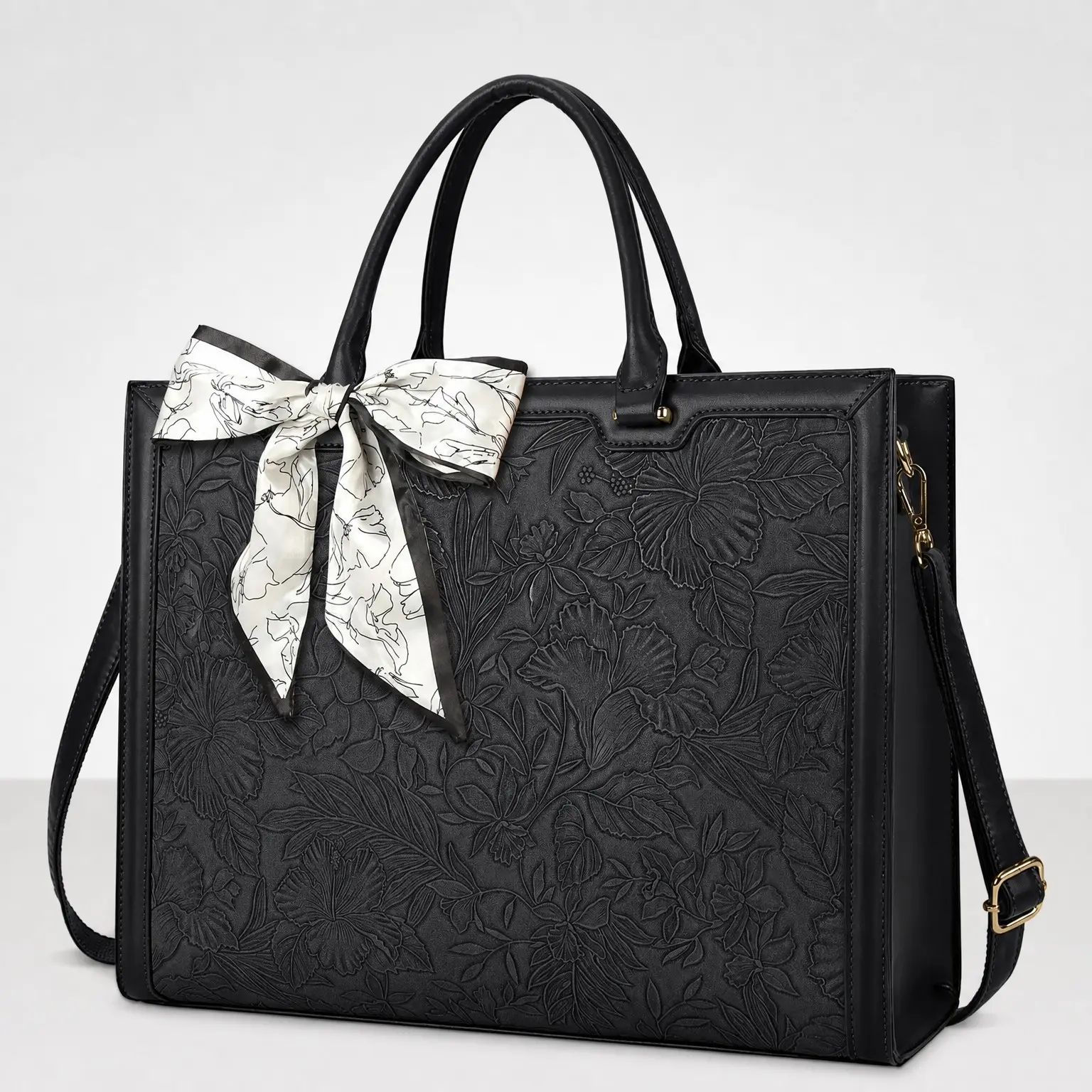Women's 15.6 Inch Laptop Bag, Waterproof Leather Tote, Zipper, Lightweight Business Briefcase, Large Capacity Handbag, Shoulder Strap Included